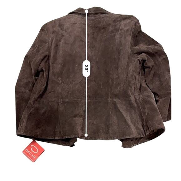 Oscar by Oscar de la Renta Suede Ruffle Jacket NWT 14 - Picture 8 of 9